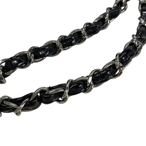 Auth CHANEL Luxury Line Black Patent Leather Handbag - Picture 10 of 16